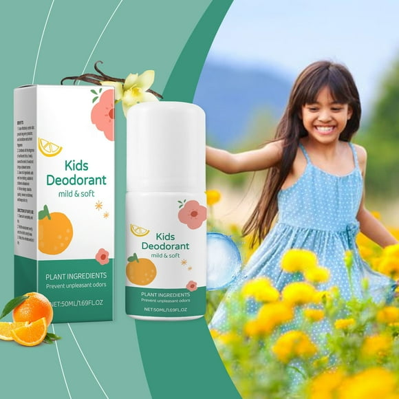 Desodorante corporal en gel de máxima potencia, seguro para niños, dermatológicamente probado, sabor vainilla y naranja - 50 ml/1,69 fl oz