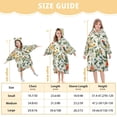 thumbnail image 4 of FORMRS Wearable Blanket Hoodie with Sleeves for Kids Cozy Flannel Sweatshirt, Light Green Floral Pattern, 4 of 7
