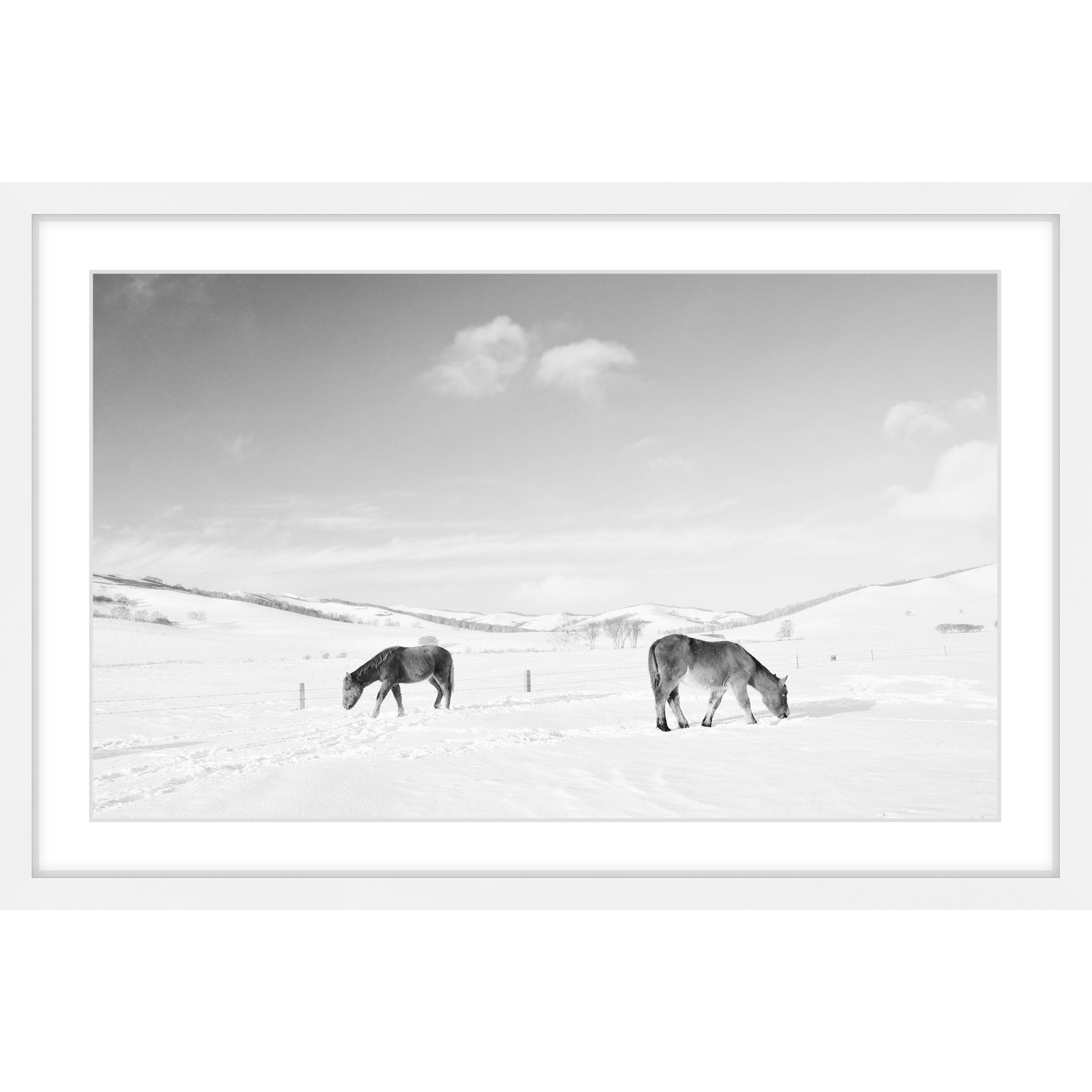 "Grazing Pair" Framed Painting Print