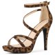 thumbnail image 1 of Sandalias con Correa de Tobillo y Plataforma con Cremallera y Tacón de Aguja para Mujer Allegra K Leopardo 36, 1 of 6