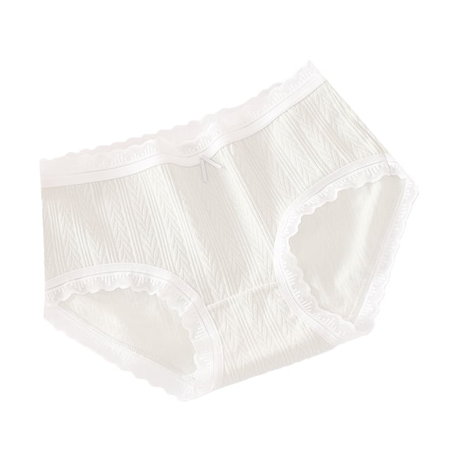 Women's Pure Cotton Mid Waist Bow Triangle Briefs Soft And Skin Friendly