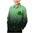 thumbnail image 1 of RXMEKW Chemise à Manches Longues Imprimée pour la Saint-Patrick pour Garçons avec Col Rabattu, 95 % Coton 5 % Spandex, Vert, 1 of 7