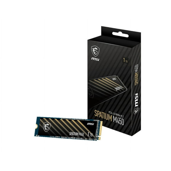 MSI SPATIUM M450 PCIe 4.0 NVMe M.2 1TB V1, M.2 2280, PCIe Gen4x4 NVMe 1.4, 1TB Internal SSD