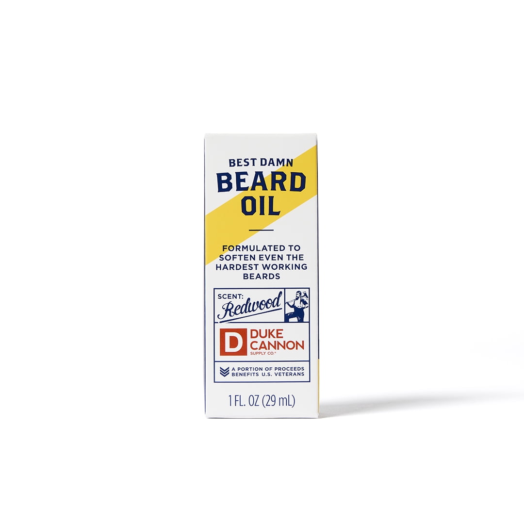 Duke Cannon Supply Co. Best Damn Beard Oil for Men, Redwood, 1 oz