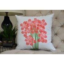 20 x 20 inch, Florpalida, Floral Print Pillow, Orange