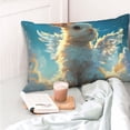 thumbnail image 4 of Zufioo Cute Angel Winged Rabbit Print Double-sided Plush Pillow Cover,Decorative Pillow Protector without Pillow Core, Suitable for Sofa, Bedroom, Car-20"x30", 4 of 6