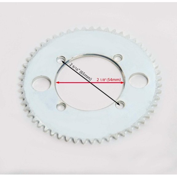 #T8F 8mm 54T 4 hole Sprocket chain drive gear f rear wheel GoKart ATV eBike