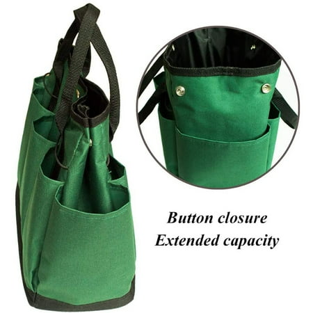 

Gardening Tool Storage Bag with 9 Pockets - Gardening Gifts for Women Garden Tool Holder Tote Bag Heavy Duty for Tool Set Kit Indoor and Outdoor Organiser (Green)