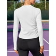 thumbnail image 5 of Charmo Womens Long Sleeve Workout Tops Side Ruched Yoga Shirts, 5 of 6