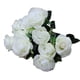 thumbnail image 1 of Ramo de flores de rosas artificiales de 11 cabezas, ramo de rosas falsas de tela de seda para banquete de boda nupcial, blanco Advancent HA6516-03B, 1 of 6