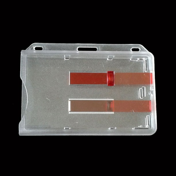 Vertical Clear Plastic ID Badge Card Holder Pocket Pouch 4pcs