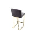 thumbnail image 6 of Pangea Home Dexter 26" Modern Velvet & High Polished Steel Counter Stool in Gray, 6 of 16