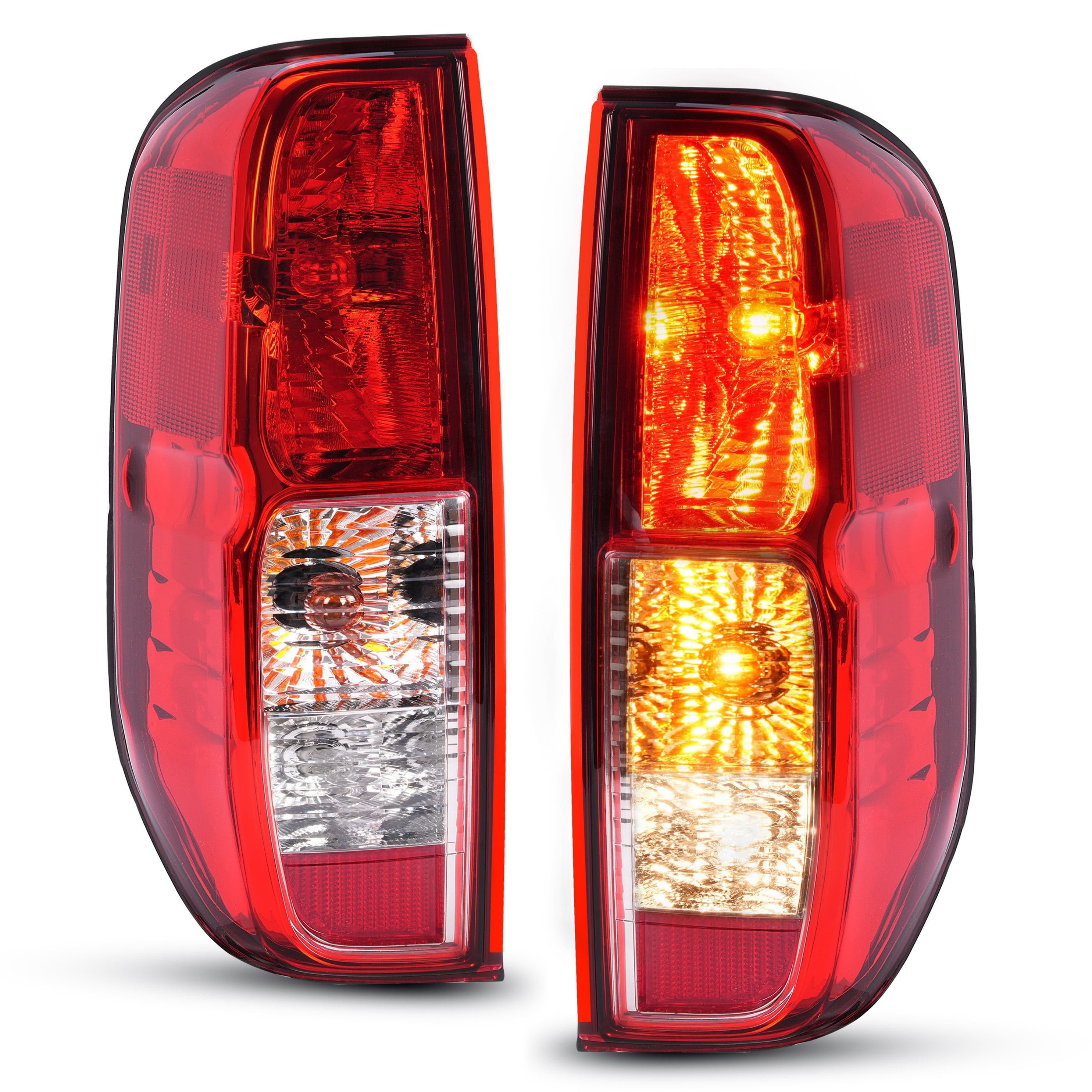 Kojem Pair Tail Lights For 2005-2021 Nissan Frontier 2009-2012 Suzuki Equator Replacement for 26555EA825 26550EA825 Halogen Brake Lamp Red Lens Plastic (Driver & Passenger Side)