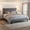 Gray (Diamond Style), variant on Amolife King Size Bed Frame, Velvet Platform Bed with Upholstered Wingback Headboard, No Box Spring Needed, Blue