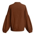 thumbnail image 5 of Womens Long Sleeve Shirts Helii Loose Linen Blouse Puff Sleeve Round Neck Shirt Travel Vacation Outfit Casual Lightweight Top for Summer Fall | 3XL Size, 5 of 5