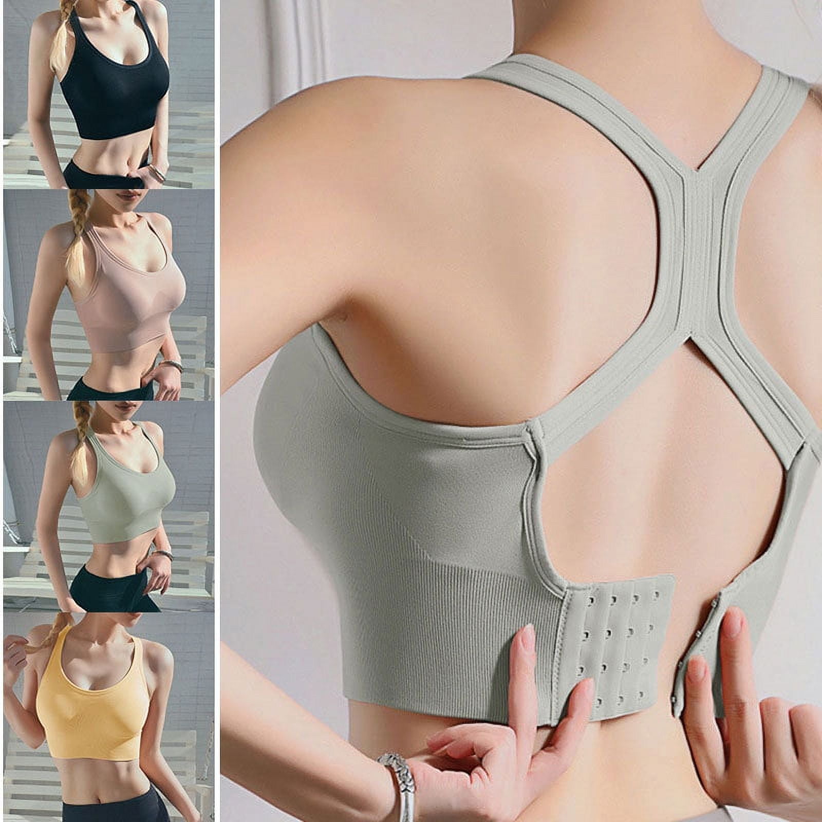 Women's Training Sports Underwear Fitness Yoga Bras Sexy Push Up Gym Bras  Beauty Back XL Nude 