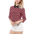 thumbnail image 5 of Unique Bargains Women's Blouses 3/4 Sleeves Solid Office Work Tops M Red, 5 of 7