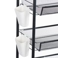 thumbnail image 6 of Qiuikloi Kitchen Storage Cart 3/4/5 Tier Stackable Metal Mesh Storage Basket with 360 Degree Wheels Vegetable Organizer Basket Stand Bins Rack for Onions Potatoes Snack, 6 of 6