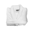 thumbnail image 2 of Plush Fleece (100%P Coral Fleece) with Micro-Fiber Satin Stripe 300GSM Shawl Collar White Unisex 1/Pack, 2 of 7