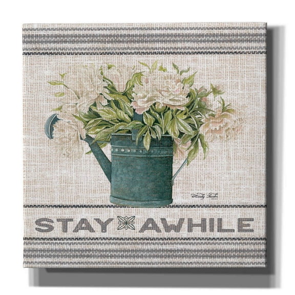 Epic Graffiti 'Galvanized Peonies Stay Awhile' by Cindy Jacobs, Canvas Wall Art, 26"x26"