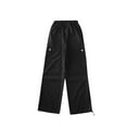 thumbnail image 4 of ZACPNCV Pants for Girls Cargo Jogger Pants Wide Leg Streetwear Kid Teen Jogger Trousers with Pockets Black 7-8 Years, 4 of 7