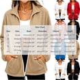 thumbnail image 5 of HappyYEE Fleece Jackets for Women, Lightweight Stand Collar Full Zip Coat with Pockets, Fall Long Sleeve Daily Comfy Outerwear, 5 of 5