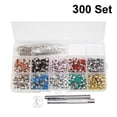 thumbnail image 4 of KAKOWELY 300 Ensemble 6MM Œillets Multicolores Ensemble d'Œillets Robustes Kit de Boutons avec 3 Pcs Outil d'Installation Ensemble d'Outils de Perforation Polyvalent pour Chaussures Vêtements Artisanat, 0.39x"X0.39"X0.16 Pouces, 4 of 5