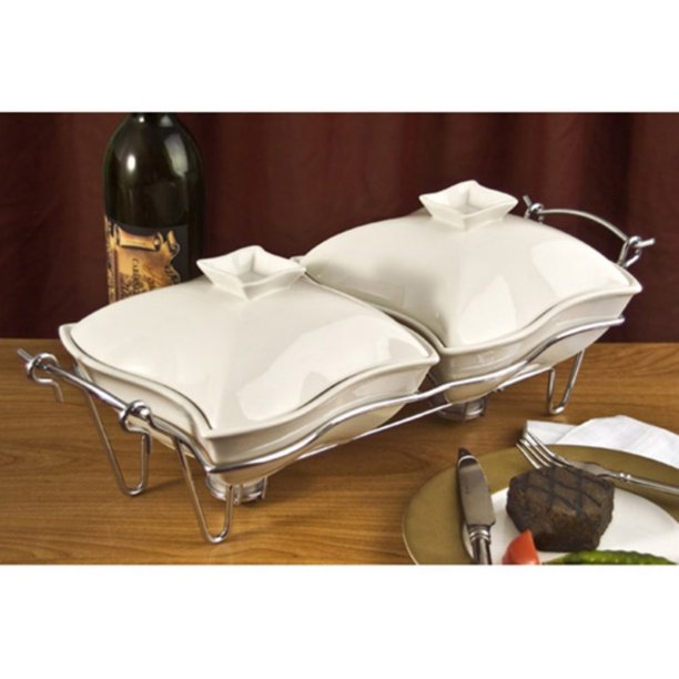 Godinger Ceramic Double Warmer Chafing Dish