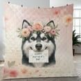 thumbnail image 4 of Happy Mother's Day Siberian Husky with Flower Crown and Greeting Card Quilt Blanket Husky Dog Lover Gifts Cozy Comforter Throw Blanket - 13004, 4 of 5
