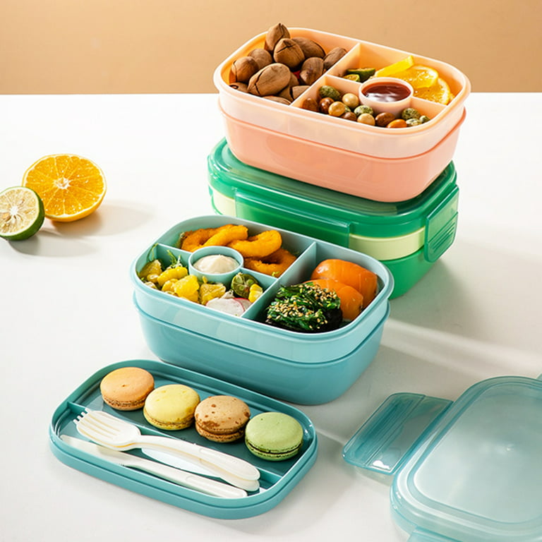 Lunch Container Good Sealing Compartment Large Capacity with Tableware 3  Layers Multiple Grid Lunch Food Box Daily Use