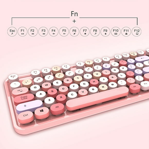 2.4GHz Color Mixing Round USB Wireless Gaming Mouse Set Colored Keyboard Keyboard and Mouse Set Detachable 104 Keys Colored Keyboard and Mouse Combo