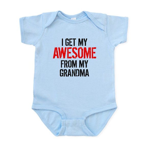 CafePress - I Get My Awesome From My Grandma Body Suit - Baby Light Bodysuit, Size Newborn - 24 Months