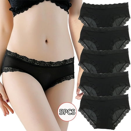 

thermal underwear for men long johns lingerie for women 5PCS Women s Fashion Sexy Lace Mesh Low Waist Breathable Solid Color Underpants