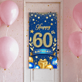 thumbnail image 6 of Gold Blue Birthday Banner Glitter Backdrop Celebration Event Photography Background for 60th Birthday Party Milestone Celebration Anniversary, 6 of 7