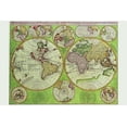 thumbnail image 2 of Coronelli, Vincenzo 32x23 White Modern Wood Framed Museum Art Print Titled - Stereographic World Map with Insets of Polar Projections, 2 of 4