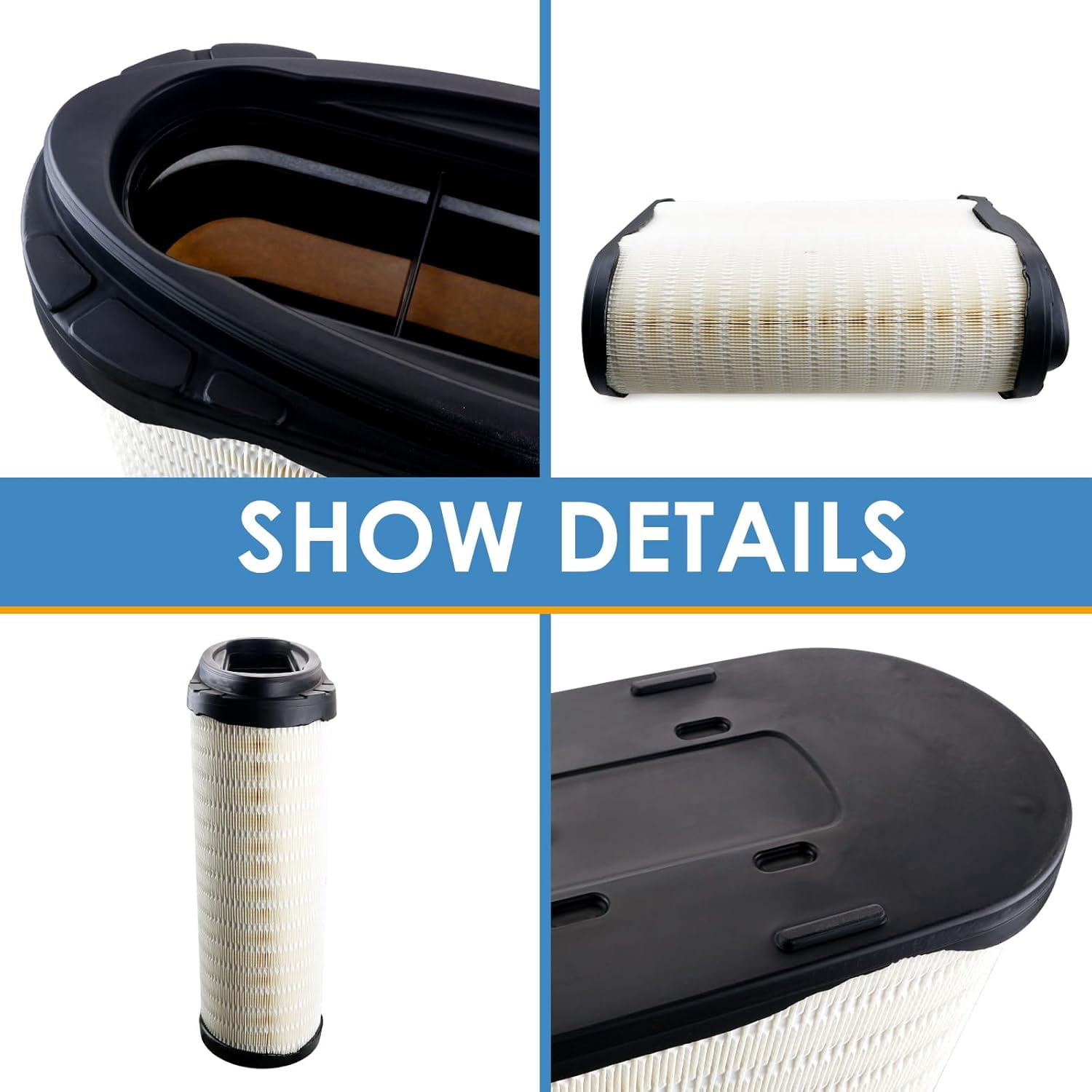 D37-1061 Engine Air Filter for 2023 Kenworth T680 and 2023 Peterbilt 579, D371061 D37-1061