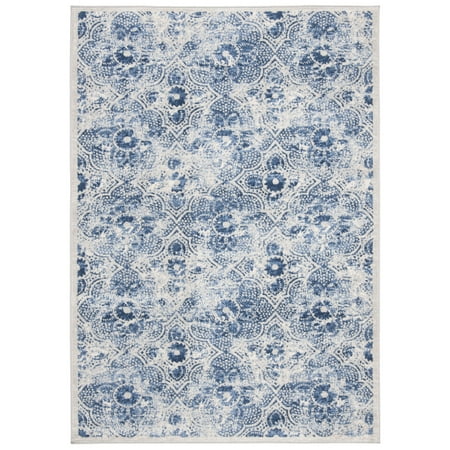 SAFAVIEH Brentwood Logan Geometric Area Rug, Cream/Blue, 5'3" x 7'6"