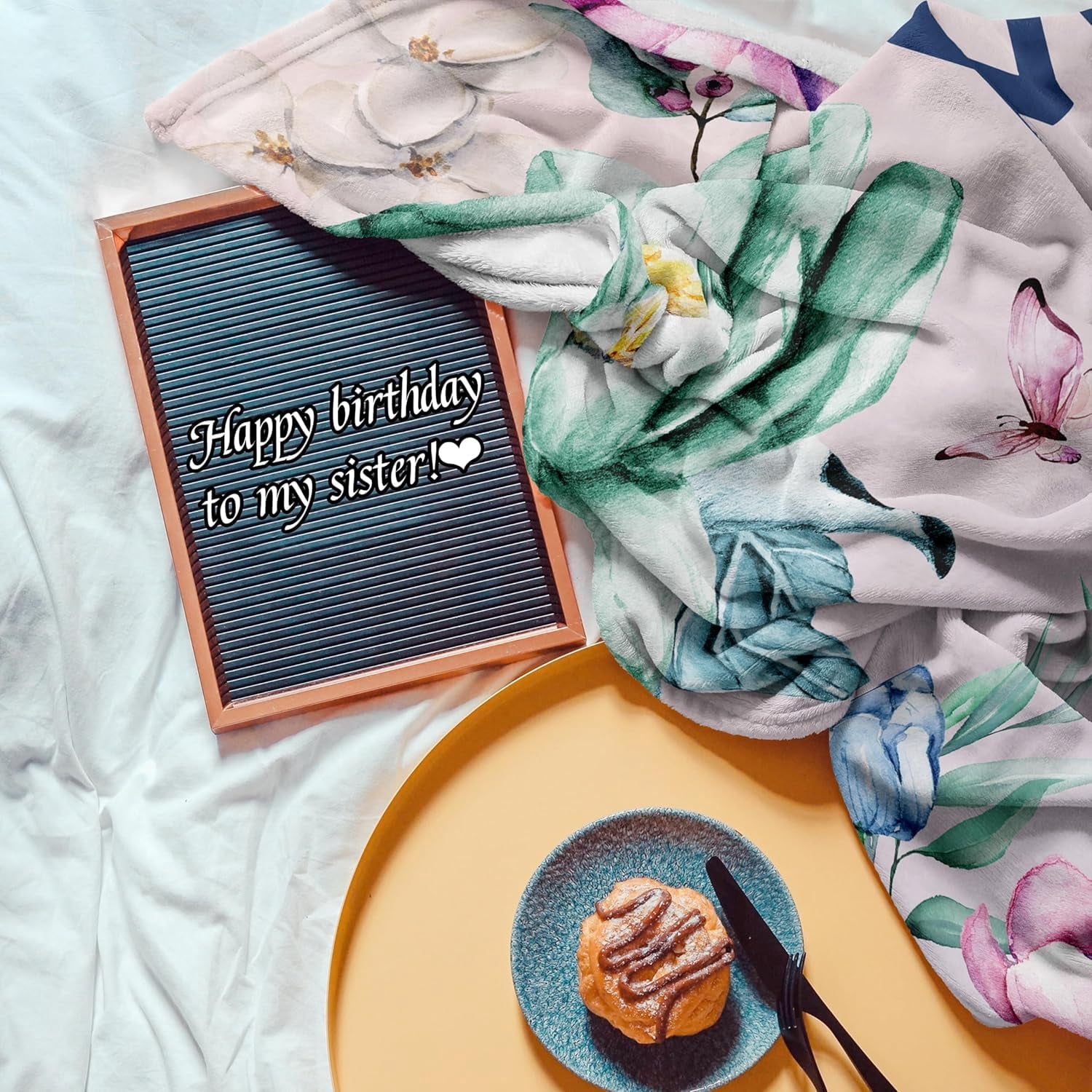 Sister Birthday Gifts - Birthday Gift for Sister from Brother Sister - Happy Birthday Sisters Throw Blanket