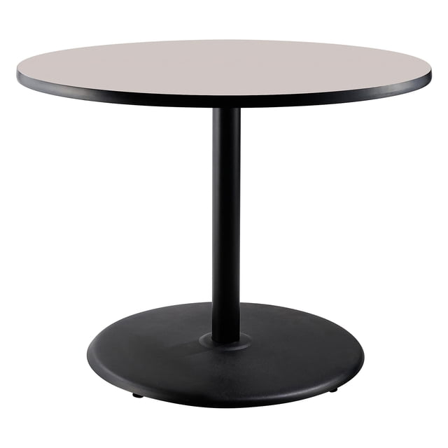 Pemberly Row Cafe Table 30"H Particleboard Black Frame Gray Top