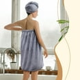 GOSCHE Bath Towel Wrap for Women with Velcro & Pocket, Quick Dry Extra