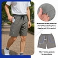thumbnail image 6 of COOPLUS Mens Elastic Waist Drawstring Shorts Casual Classic Fit Stretch Flat Front Shorts with Pockets for Men, 6 of 6