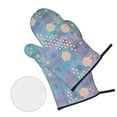 thumbnail image 3 of YFYANG Sets Mitaines et Porte-Pots 4 Pièces, Résistant à la Chaleur Dreamy Vintage Snowflake Kitchen pour la Cuisson et la Cuisson, 3 of 8
