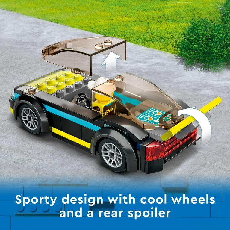 LEGO City Electric Sports Car Toy for 5 Plus Years Old Boys and Girls Race Car for Kids Set with Racing Driver Minifigure Building Toys 60383