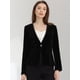 thumbnail image 4 of Blazer de Terciopelo con Un Botón Chaqueta de Manga Larga para Mujer Negro S, 4 of 5