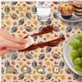 thumbnail image 6 of Football Leaf Beige Pattern Round Tablecloth 70"x70", Wrinkle Resistant Wipeable Table Cover for Kitchen Dining Room Picnic Patio and Party, 6 of 6