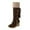 Brown, variant on IUJSOY Winter Snow Boots for Women Trendy Suede Plush Wedge Knee High Boots Lace up High Heels
