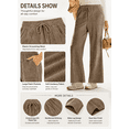 thumbnail image 3 of DOKOTOO Corduroy Pants for Womens Casual High Waisted Drawstring Wide Leg Pants Trousers with Pockets, 3 of 10