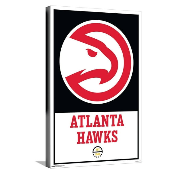 NBA Atlanta Hawks - Logo 21 Canvas Wall Poster, 14.725" x 22.375"