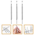 thumbnail image 1 of TABLZONE 3Pcs Stainless Steel Nail Cleaner Tool with Dual End Cuticle Pusher and Nail Scraper for Manicure, 1 of 8