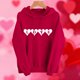 thumbnail image 5 of RKSTN Valentine Gift Woem's Valentines Heart Print Hoodies Plus Size Drawstring Hooded Sweatshirt Top Womens Casual Solid Overszied Graphic Printed Loose Comfy Hood Fall Spring Clothes, 5 of 6